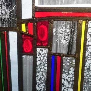 Contemporary stained glass close up